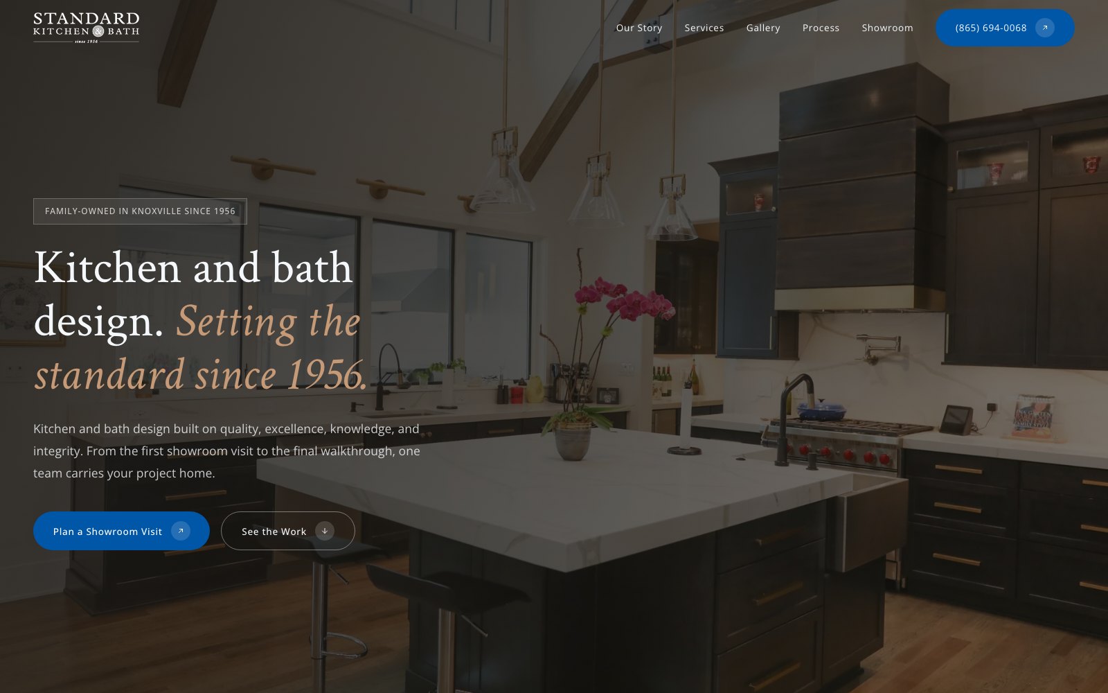 The new Standard Kitchen & Bath homepage concept