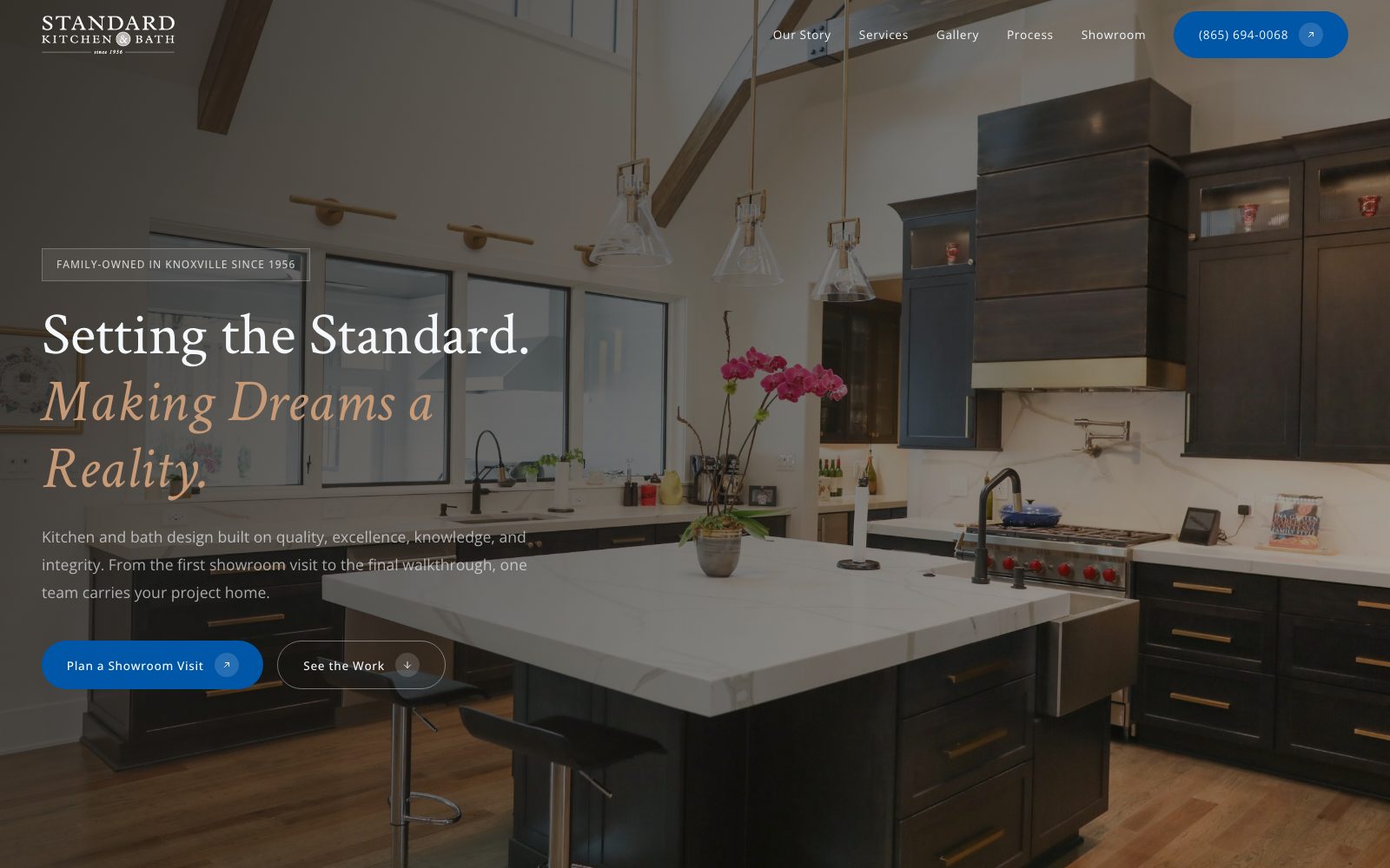 The new Standard Kitchen & Bath homepage concept