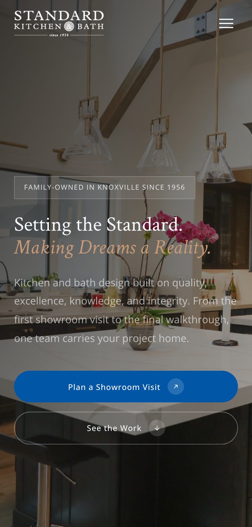 The new homepage on a phone